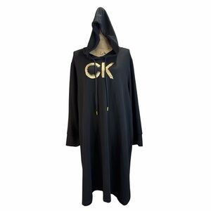 Calvin Klein Black Long  sleeve  hoodie dress. EC Size 2X
